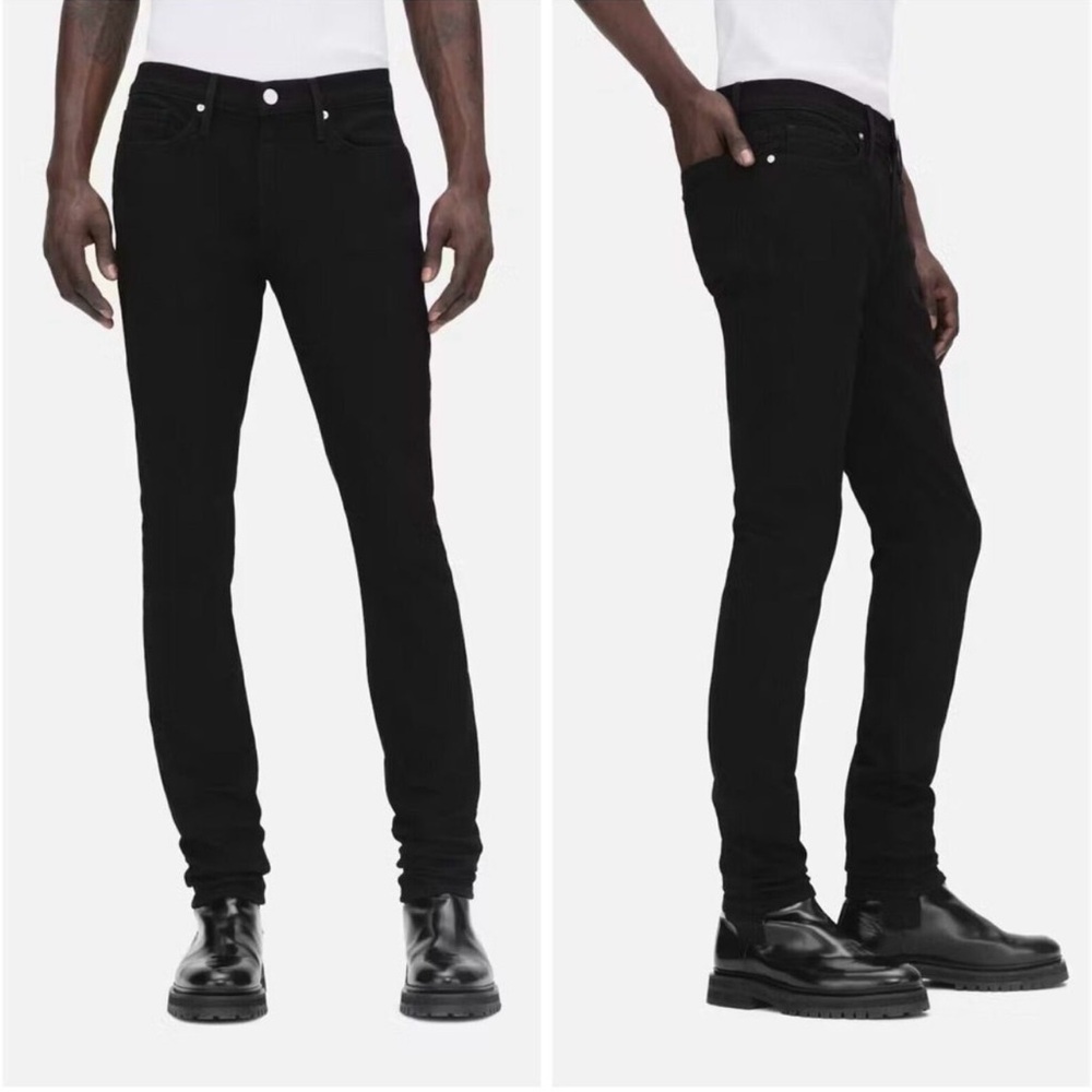 FRAME L’Homme Slim Mid Rise Jeans in Noir